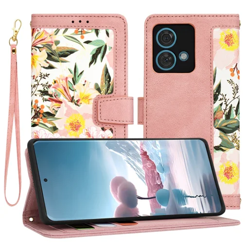  Techsuit - FlipCraft - Motorola Edge 40 Neo - Édes Rózsaszín tok - 1