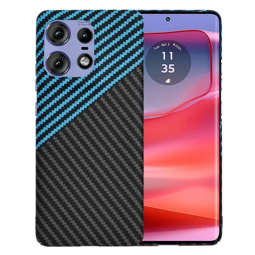  Techsuit - Karbonit Szálhéj - Motorola Edge 50 Pro - Kék Impulzus tok - 1
