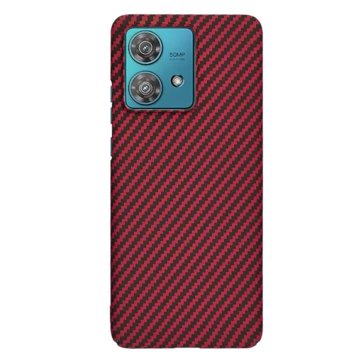  Techsuit - Carbonite FiberShell - Motorola Edge 40 Neo - Piros tok - 3