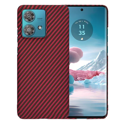  Techsuit - Carbonite FiberShell - Motorola Edge 40 Neo - Piros tok - 1