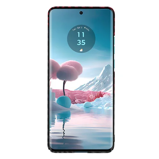  Techsuit - Karbon FibreShell - Motorola Edge 40 Neo - Vörös Vortex tok - 2