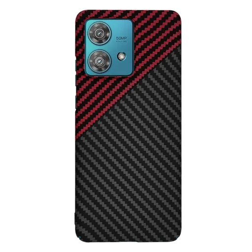  Techsuit - Karbon FibreShell - Motorola Edge 40 Neo - Vörös Vortex tok - 3