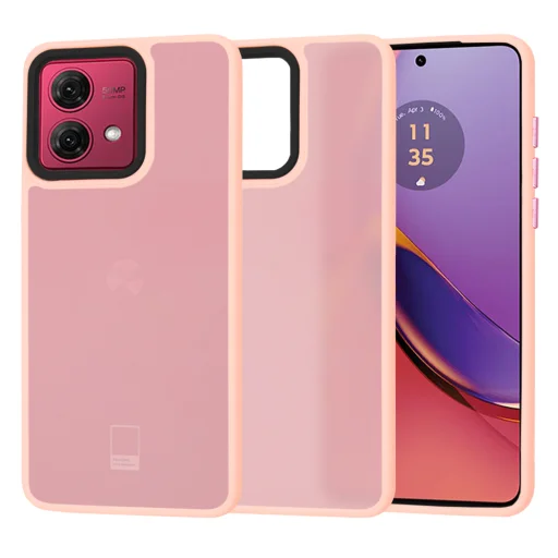  Techsuit - HaloFrost Széria - Motorola Moto G84 - Rózsaszín tok - 1