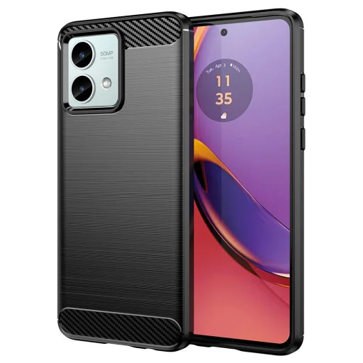  Techsuit - Karbon Szilikon - Motorola Moto G84 - Fekete tok - 1