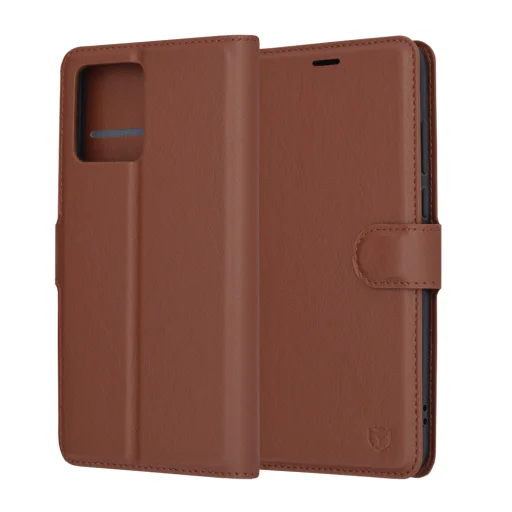  Techsuit - Bőr Tok - Motorola Moto G84 - Barna tok - 1