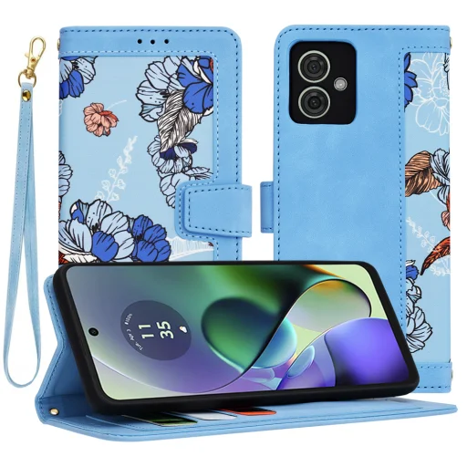  Techsuit - FlipCraft - Motorola Moto G54 - Élénk Kék tok - 1