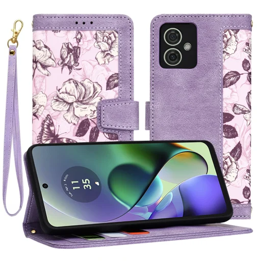  Techsuit - FlipCraft - Motorola Moto G54 - Rejtélyes lila tok - 1