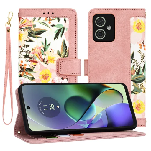  Techsuit - FlipCraft - Motorola Moto G54 Power Edition / G64 - Édes Rózsaszín tok - 1