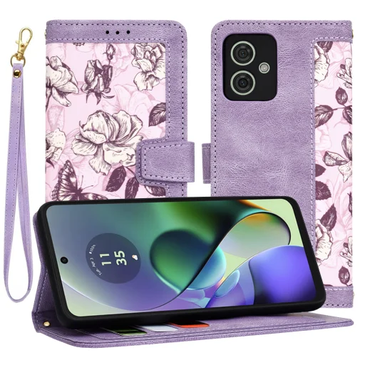  Techsuit - FlipCraft - Motorola Moto G54 Power Edition / G64 - Titokzatos Lila tok - 1