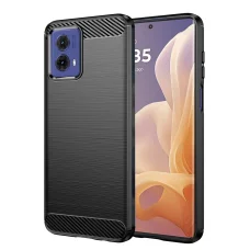  Techsuit - Szénszálas Szilikon - Motorola Moto G85 - Fekete tok