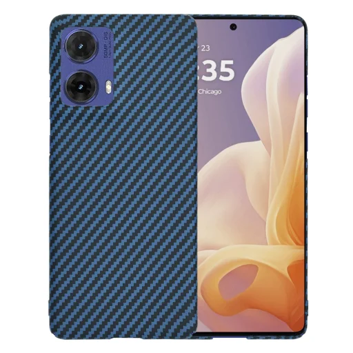  Techsuit - Carbonit Szálhéj - Motorola Moto G85 - Ciánkék tok - 1