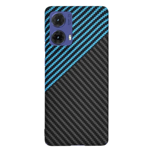  Techsuit - Karbonit Szálburkolat - Motorola Moto G85 - Kék Pulzus tok - 3