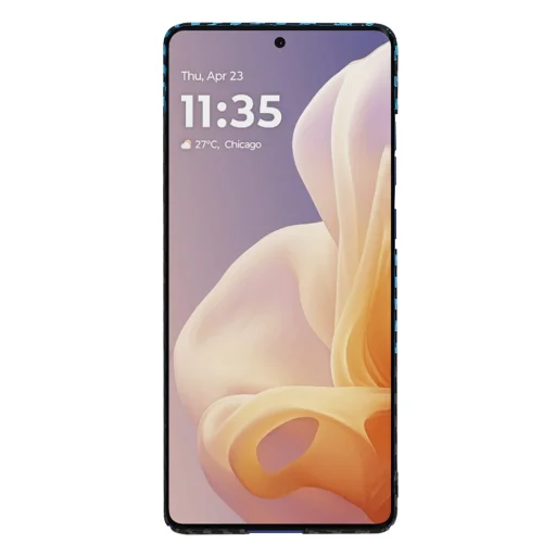  Techsuit - Karbonit Szálburkolat - Motorola Moto G85 - Kék Pulzus tok - 2