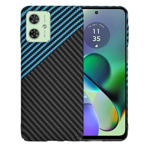  Techsuit - Carbonite FiberShell - Motorola Moto G54 / Moto G54 Power Edition / Moto G64 - Kék Impulzus tok - 1