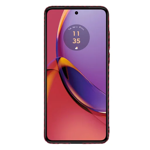  Techsuit - Karbonit SzálBurkolat - Motorola Moto G84 - Piros tok - 2