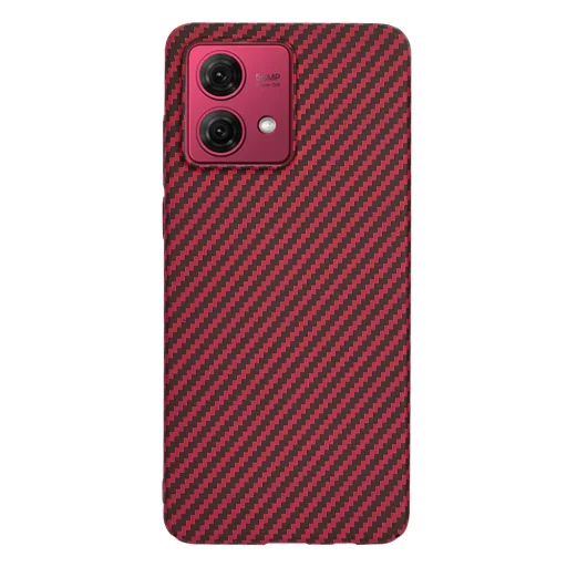  Techsuit - Karbonit SzálBurkolat - Motorola Moto G84 - Piros tok - 3