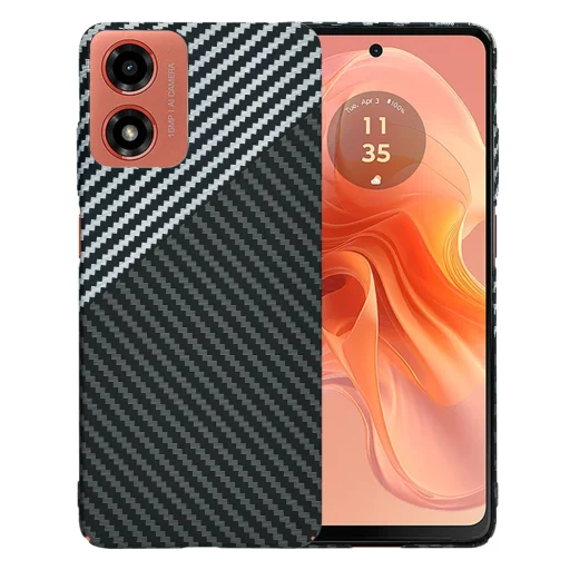  Techsuit - Carbonite FiberShell - Motorola Moto G04 / Moto G04s / Moto G24 / Moto E14 - Láthatatlan Szürke tok - 1