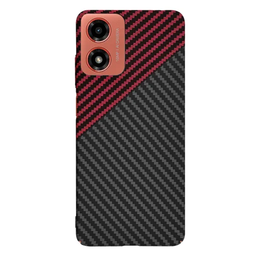  Techsuit - Carbonite FiberShell - Motorola Moto G04 / Moto G04s / Moto G24 / Moto E14 - Piros Vortex tok - 3