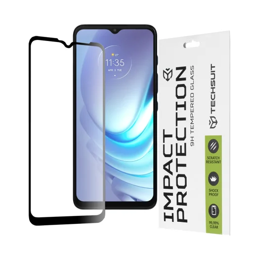  Techsuit - 111D Teljes Fedés / Teljes Ragasztás Üveg - Motorola Moto G50 - Fekete - 1