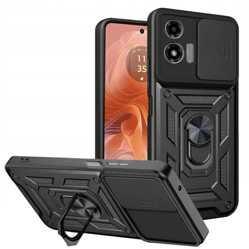  Techsuit - CamShield sorozat - Motorola Moto G04 / Moto G04s / Moto G24 / Moto E14 - Fekete tok - 1