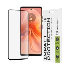  Techsuit - 111D Teljes Borítású / Teljes Ragasztású Üveg - Motorola Moto G04 / G04s / Moto G24 / Moto G24 Power / Moto E14 - Fekete üvegfólia