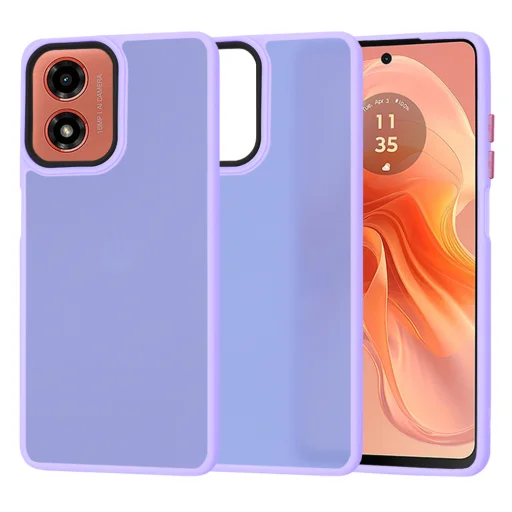  Techsuit - HaloFrost Sorozat - Motorola Moto G04 / Moto G04s / Moto G24 / Moto E14 - Világos lila tok - 1