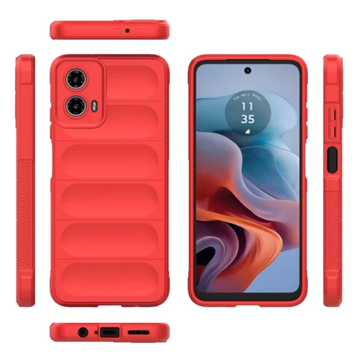  Techsuit - Varázspajzs - Motorola Moto G34 / Moto G45 - Piros tok - 3