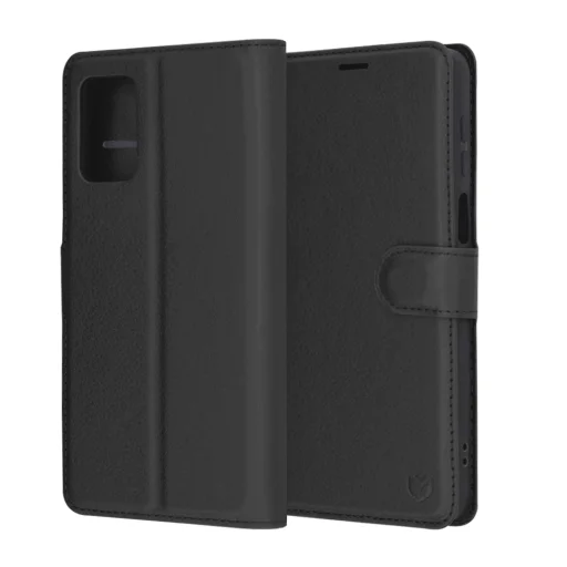  Techsuit - Bőr Tok - Motorola Moto G55 - Fekete tok - 1