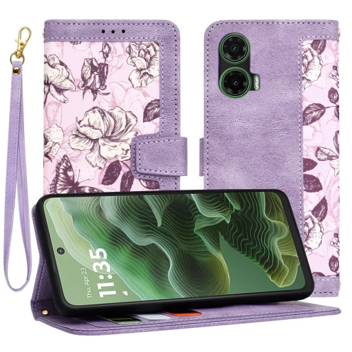  Techsuit - FlipCraft - Motorola Moto G35 - Titokzatos Lila tok - 1