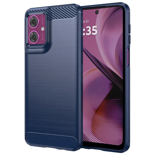  Techsuit - Szén-szilikon - Motorola Moto G55 - Kék tok - 1