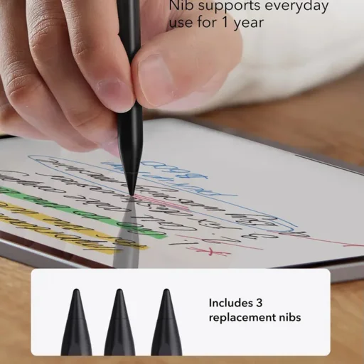  ESR - Stylus toll (6C00107) - iPad-hez, mágneses rögzítés, Bluetooth, Type-C, tenyér elutasítás, döntésérzékenység - fekete - 3