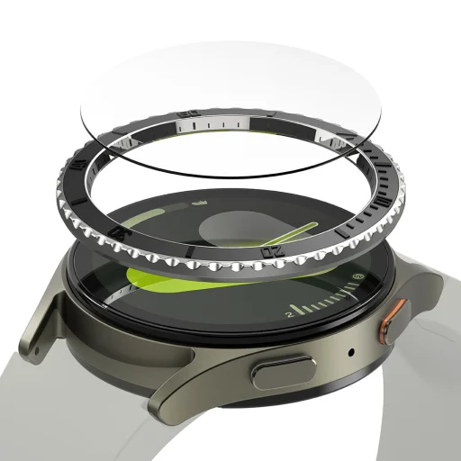  Ringke - Prémium Előlap Stílus - Samsung Galaxy Watch7 40mm - Fekete Minta3 (CB-GW7-40-96) üvegfólia - 2