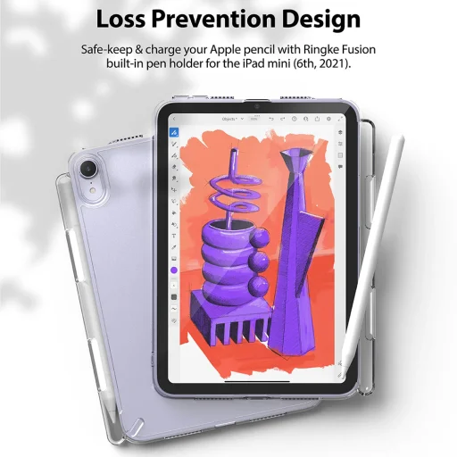  Ringke - Fusion - iPad mini 6 (2021) / iPad mini 7 (2024) - Átlátszó tok - 5