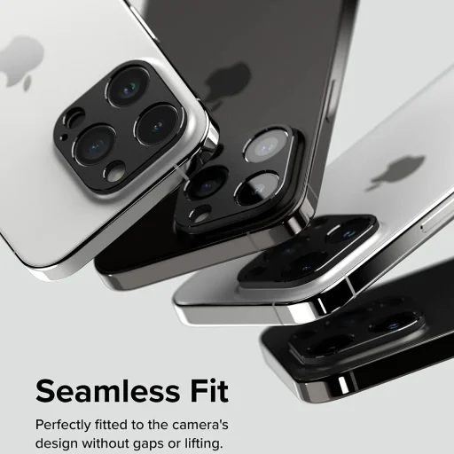  Ringke - Kamera stílus - iPhone 15 Pro / iPhone 15 Pro Max - Fekete üvegfólia - 2