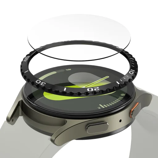  Ringke - Előlap Stílus - Samsung Galaxy Watch7 40mm - Fekete Mintázat6 (CB-GW7-40-02) üvegfólia - 2