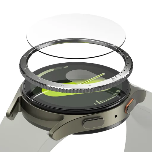  Ringke - Keret stílus - Samsung Galaxy Watch7 40mm - Ezüst minta7 (CB-GW7-40-03) üvegfólia - 2