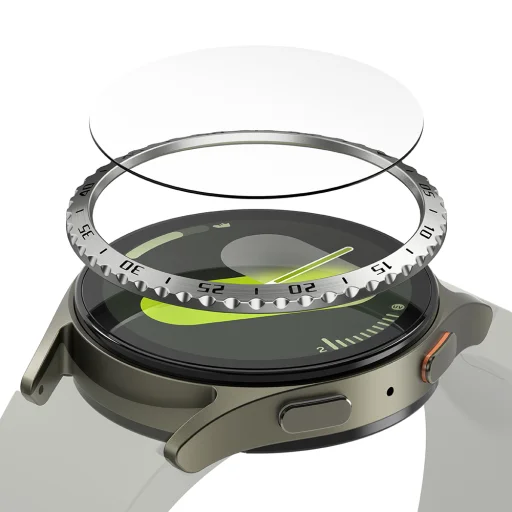  Ringke - Keret stílus - Samsung Galaxy Watch7 40mm - Ezüst Minta5 (CB-GW7-40-01) üvegfólia - 2