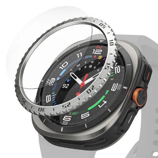  Ringke - Keret Stílus - Samsung Galaxy Watch Ultra 47mm - Ezüst (CB-GW7U-47-01) üvegfólia - 1