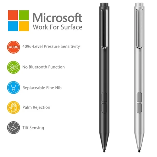 Techsuit - Stylus Toll (F94S) - Microsoft Surface-hez, Aktív, Oktatási Toll, Tenyeret Kizáró Funkcióval, AAAA Elem, MPP1.51 - Fekete - 5
