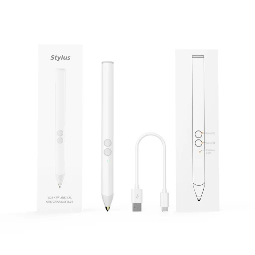  Techsuit - Stylus Toll (UA20) - Telefonokhoz és Tabletekhez, Aktív, Bluetooth, Type-C, 105mAh, Alumínium Ötvözet - Fehér - 11