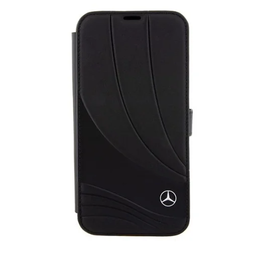 Mercedes Bőr Hullámmintás iPhone 15 Pro tok - Fekete tok - 3