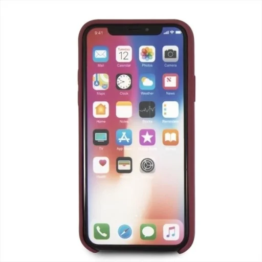Mercedes Silicone Line iPhone X/XS tok - Piros - 4