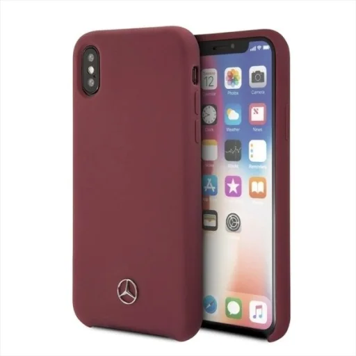 Mercedes Silicone Line iPhone X/XS tok - Piros - 1