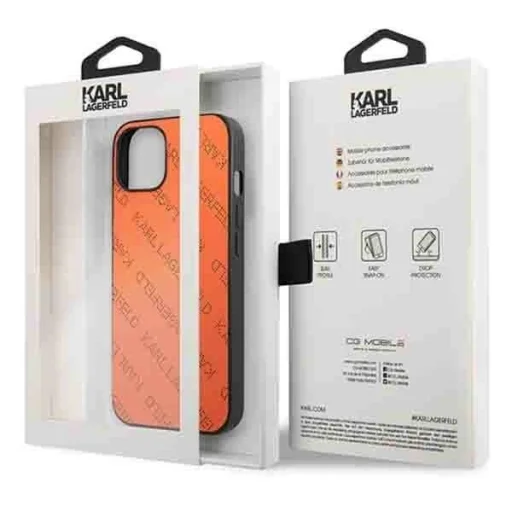  iPhone 13 / 14 / 15 6.1" Narancssárga Karl Lagerfeld Perforated Allover tok - 8