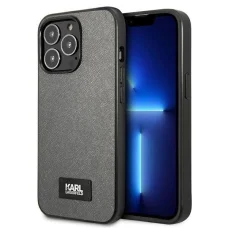 Karl Lagerfeld Saffiano Plaque tok iPhone 13 Pro / 13 6.1" - ezüst