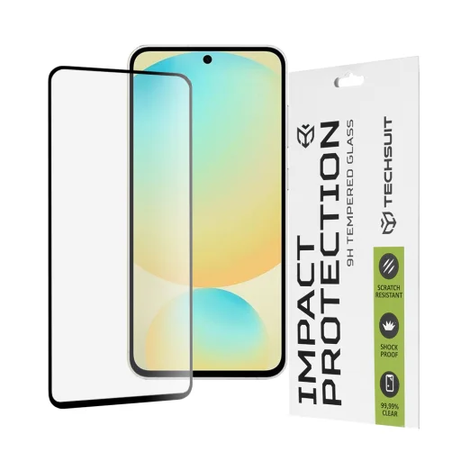  Techsuit - 111D Teljes Fedezetű / Teljes Ragasztású Üveg - Samsung Galaxy S24 FE - Fekete üvegfólia - 1