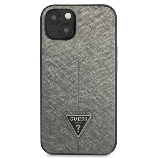 Guess SaffianoTriangle Logo tok iPhone 13 / 14 / 15 6.1" - ezüst - 3