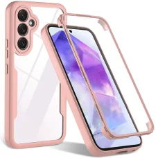  Techsuit - ColorVerse 360 Series + Képernyővédő - Samsung Galaxy S24 FE - Rózsaszín tok