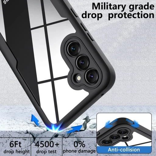  Techsuit - ColorVerse 360 Sorozat + Kijelzővédő - Samsung Galaxy S24 - Fekete tok - 3