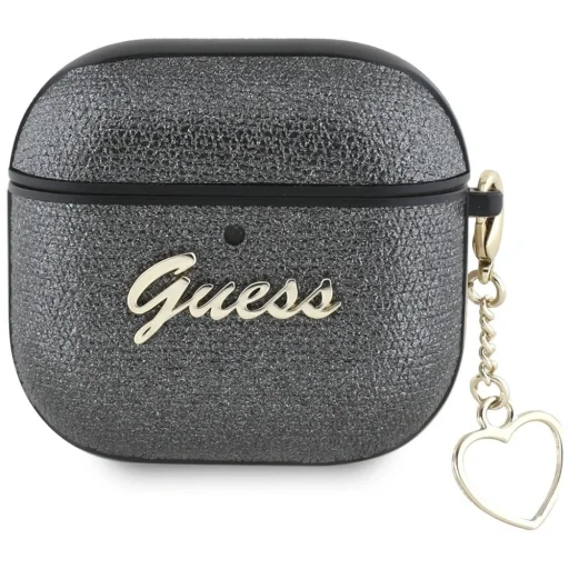 Guess Metallic Script Charm tok AirPods 4 - Fekete - 1